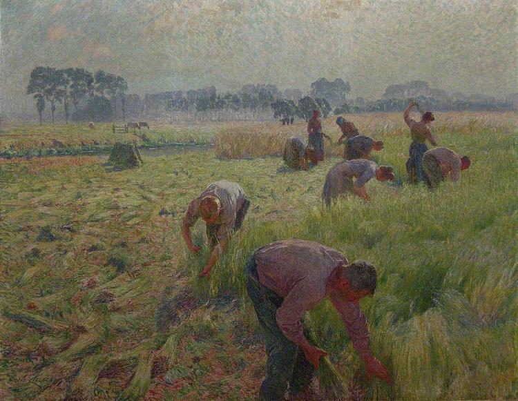 Emile Claus Flax harvesting oil painting picture